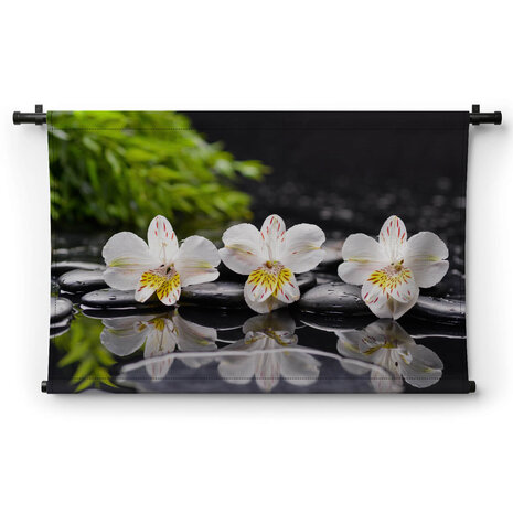 Orchideeën weerspiegelend in water