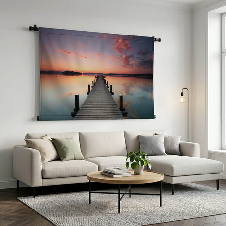 Magische zonsopgang bij de houten pier