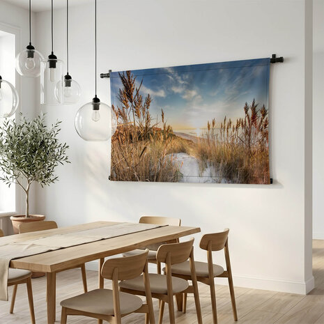 Duingrassen in ondergaande zon