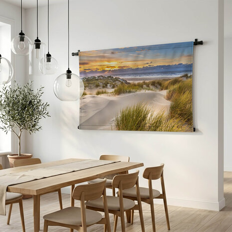 Uitzicht vanaf duintop over Noordzee