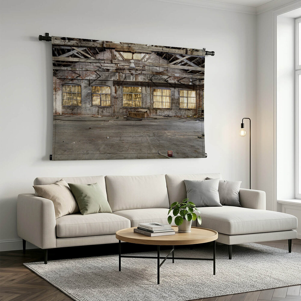 Verlaten pakhuis in verval