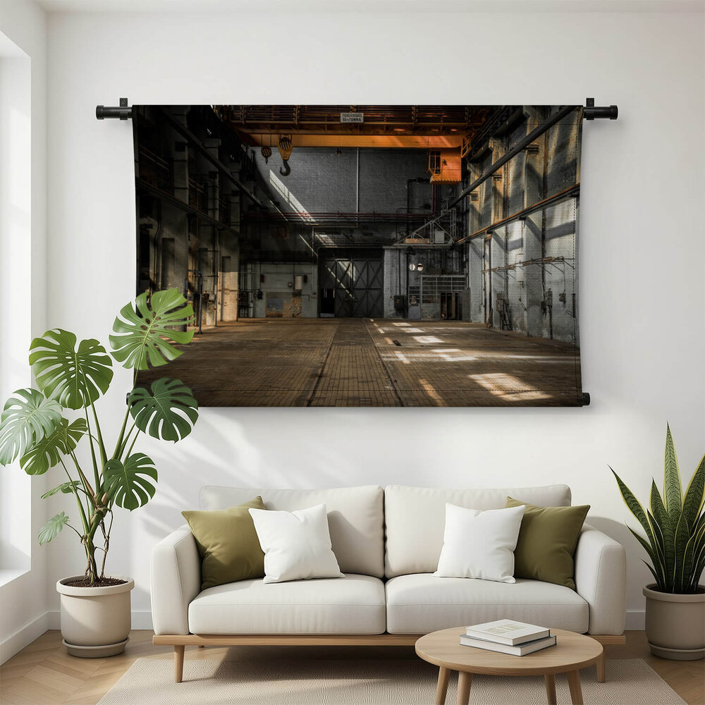 Industrieel interieur van een oud fabrieksgebouw