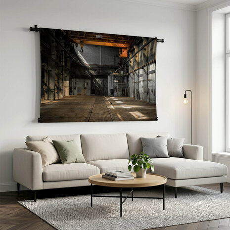 Industrieel interieur van een oud fabrieksgebouw