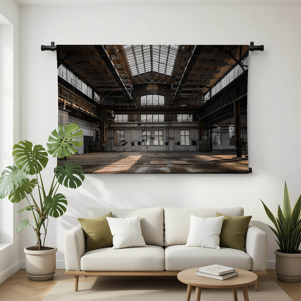 Industrieel interieur van een oude fabriekslocatie