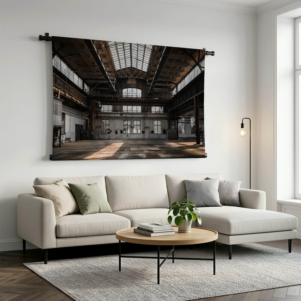 Industrieel interieur van een oude fabriekslocatie