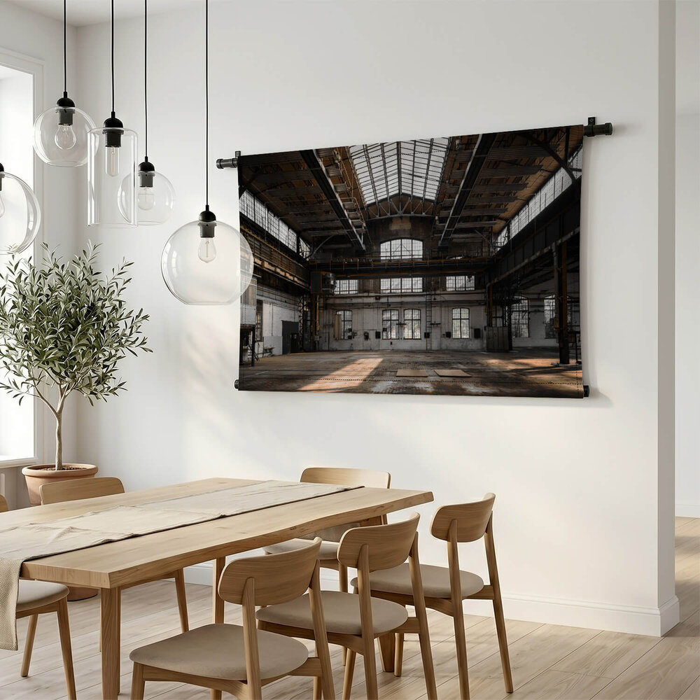 Industrieel interieur van een oude fabriekslocatie