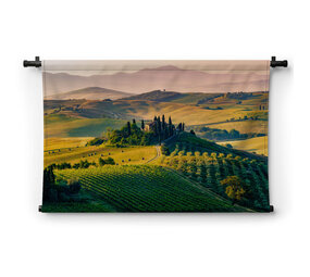 Het uitgestrekte landschap van Toscane