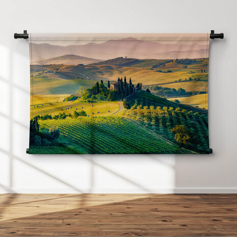 Het uitgestrekte landschap van Toscane