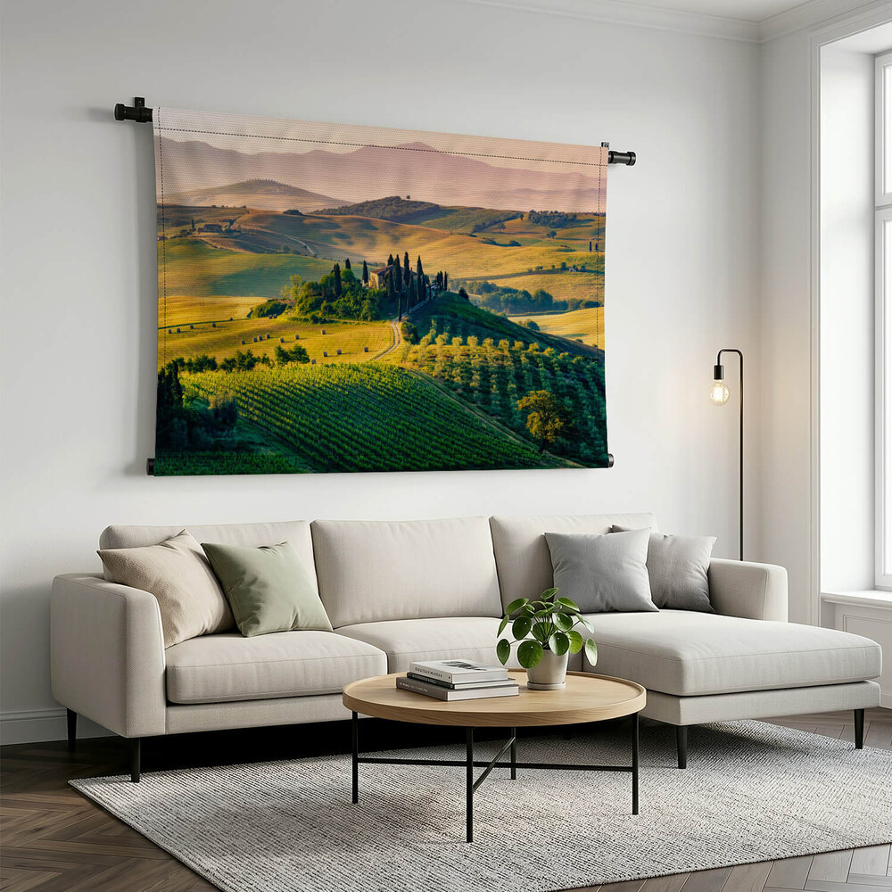 Het uitgestrekte landschap van Toscane