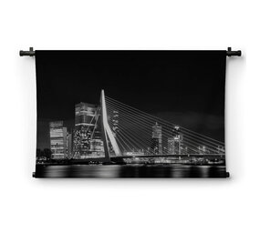 Rotterdamse Erasmusbrug in zwart-wit