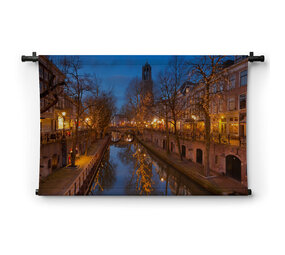 Verlichte gracht in Utrecht