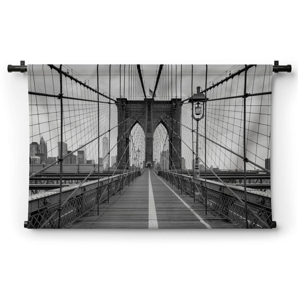 New York Brooklyn Bridge in zwart-wit
