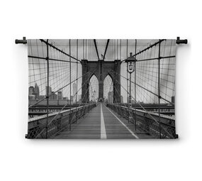 New York Brooklyn Bridge in zwart-wit