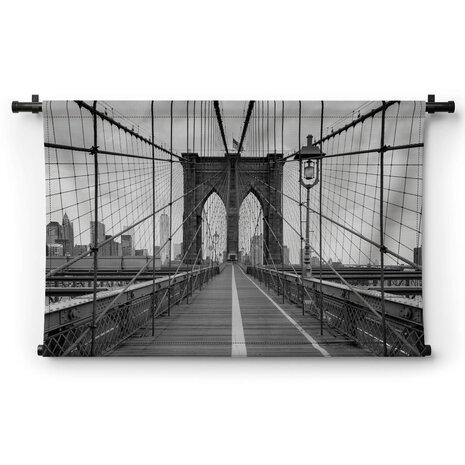 New York Brooklyn Bridge in zwart-wit