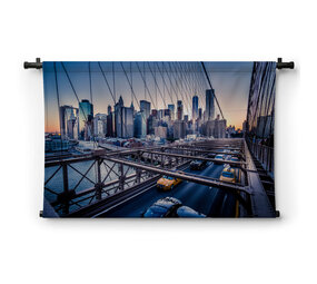 Nachtscene van de beroemde Brooklyn Bridge