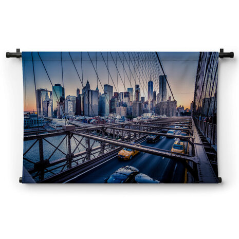 Nachtscene van de beroemde Brooklyn Bridge