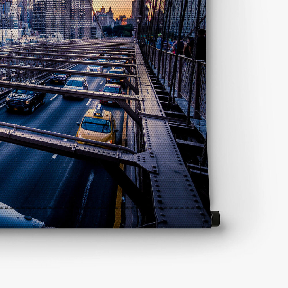 Nachtscene van de beroemde Brooklyn Bridge