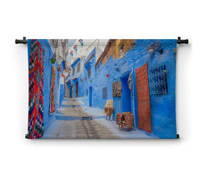 Typisch blauw beschilderde huizen van Chefchaouen