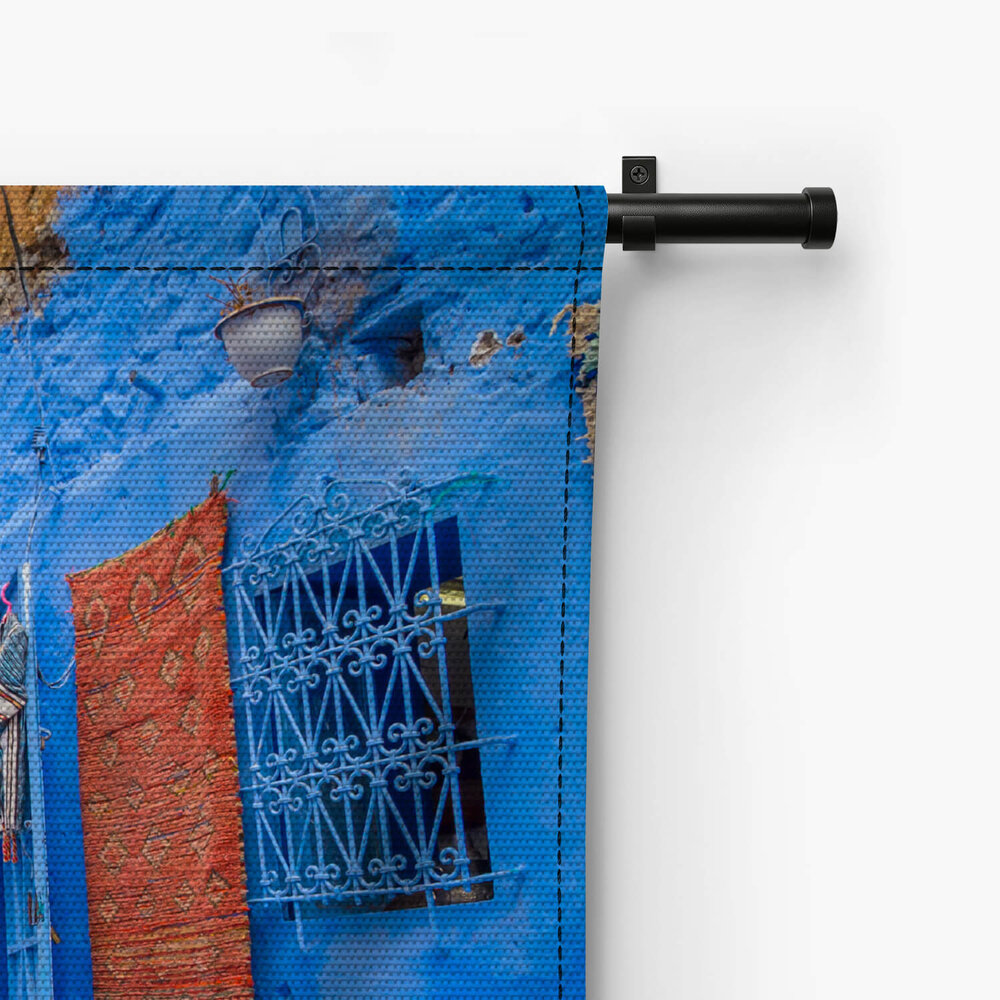Typisch blauw beschilderde huizen van Chefchaouen