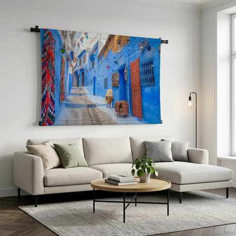 Typisch blauw beschilderde huizen van Chefchaouen