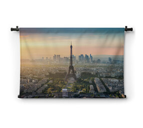 Panorama Parijs bij zonsondergang