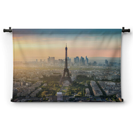 Panorama Parijs bij zonsondergang
