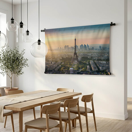 Panorama Parijs bij zonsondergang