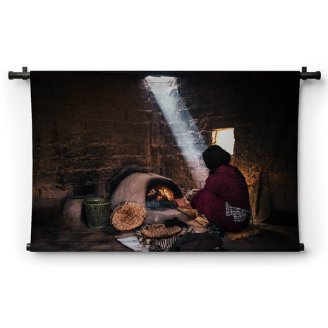 Authentiek tafereel brood bakken