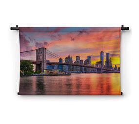 Lower Manhattan skyline met de Brooklyn Bridge