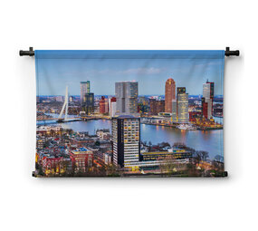 Luchtfoto van de skyline van Rotterdam