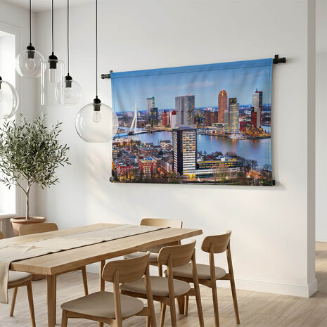 Luchtfoto van de skyline van Rotterdam