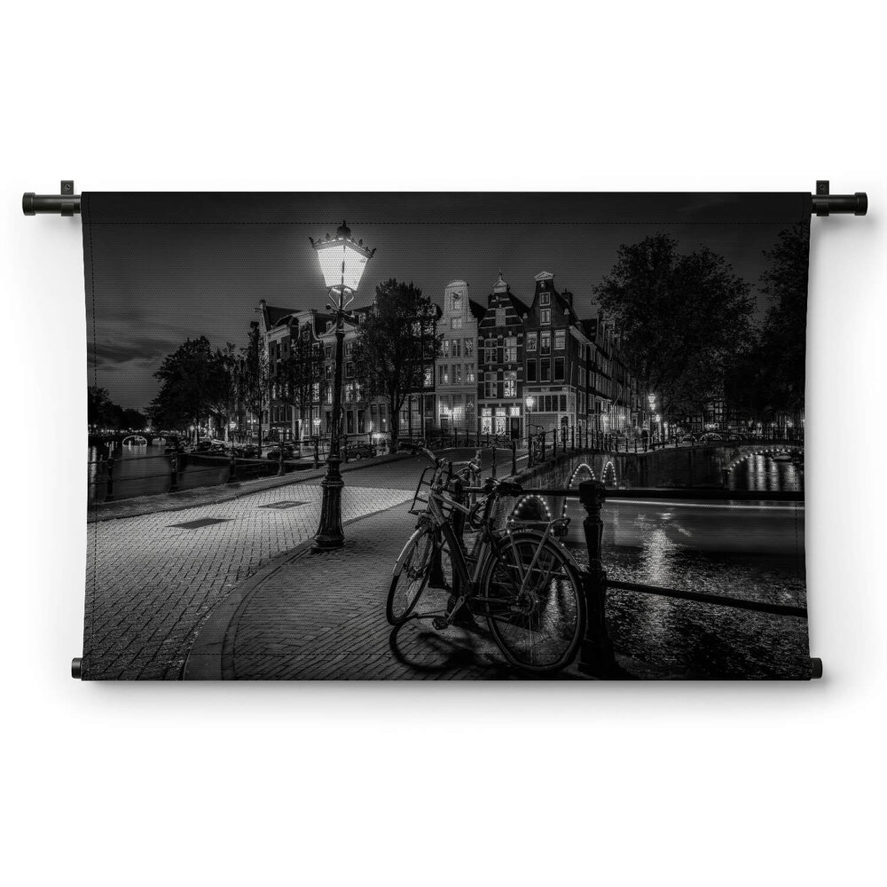 Verlichte straten van Amsterdam