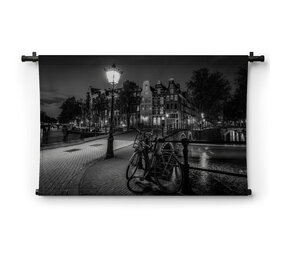 Verlichte straten van Amsterdam