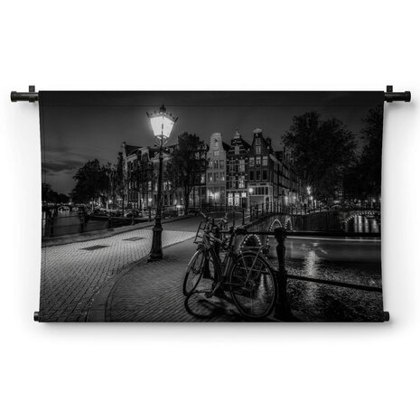Verlichte straten van Amsterdam