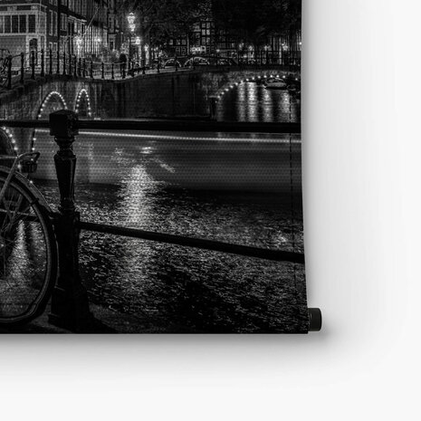 Verlichte straten van Amsterdam