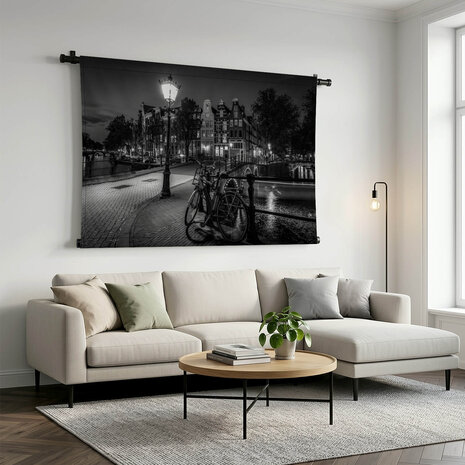 Verlichte straten van Amsterdam