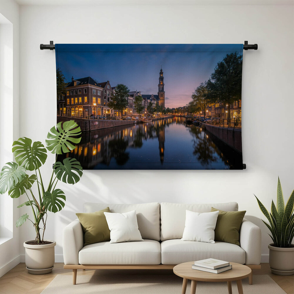 Westerkerk in Amsterdam bij nacht