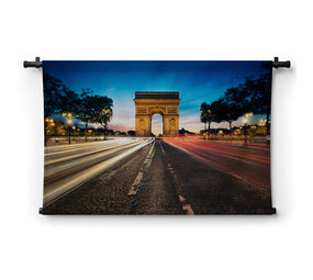 Verlichte straten bij Arc de Triomphe