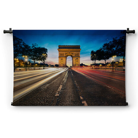 Verlichte straten bij Arc de Triomphe