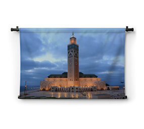 Prachtig uitgelichte Hassan II moskee in Casablanca
