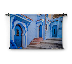 Blauw beschilderde huizen in Chefchaouen