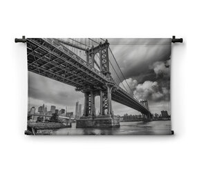 Manhattan Bridge in New York City in zwart-wit