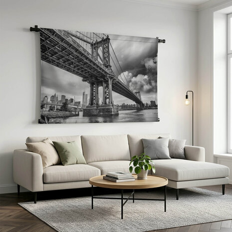 Manhattan Bridge in New York City in zwart-wit