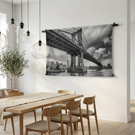 Manhattan Bridge in New York City in zwart-wit