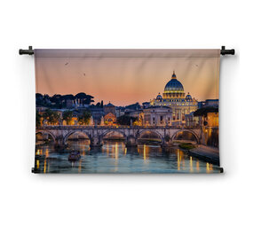 Sfeervolle nacht bij St Pietersbasiliek in Rome