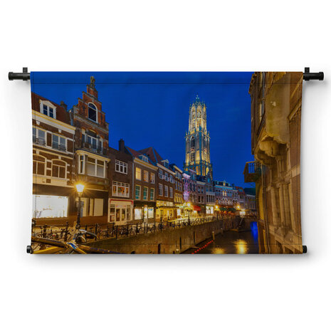 Sfeervol verlicht Utrecht met Domtoren