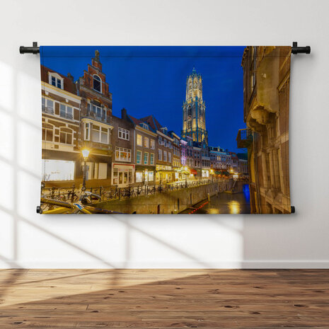 Sfeervol verlicht Utrecht met Domtoren