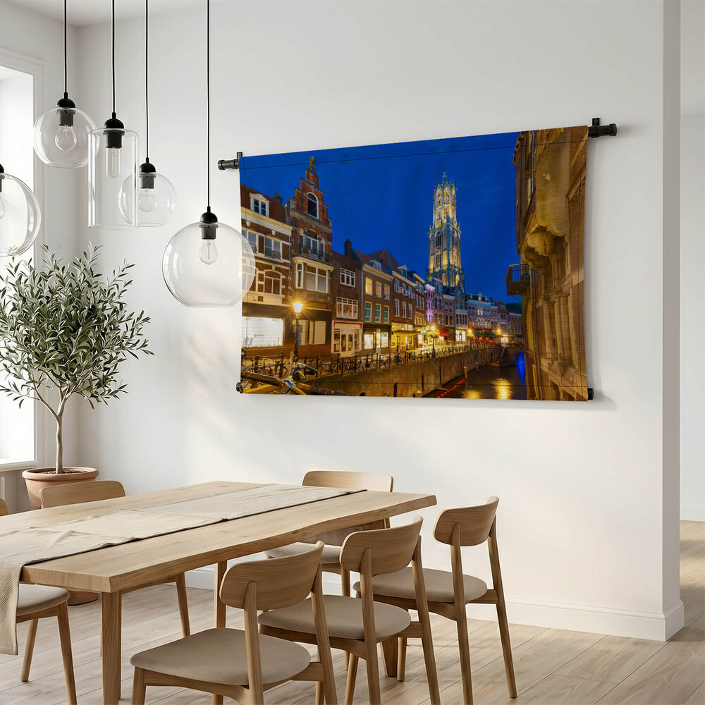 Sfeervol verlicht Utrecht met Domtoren