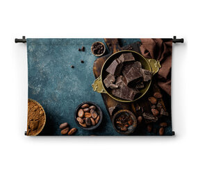 Pure chocolade en cacaobonen