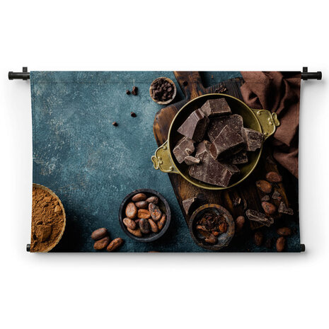 Pure chocolade en cacaobonen